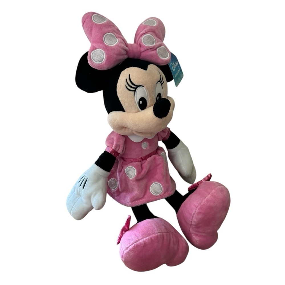 Disney Minnie Mouse plush Toy Doll pink polka-dot dress bow NWT